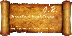 Groszfeld Reményke névjegykártya